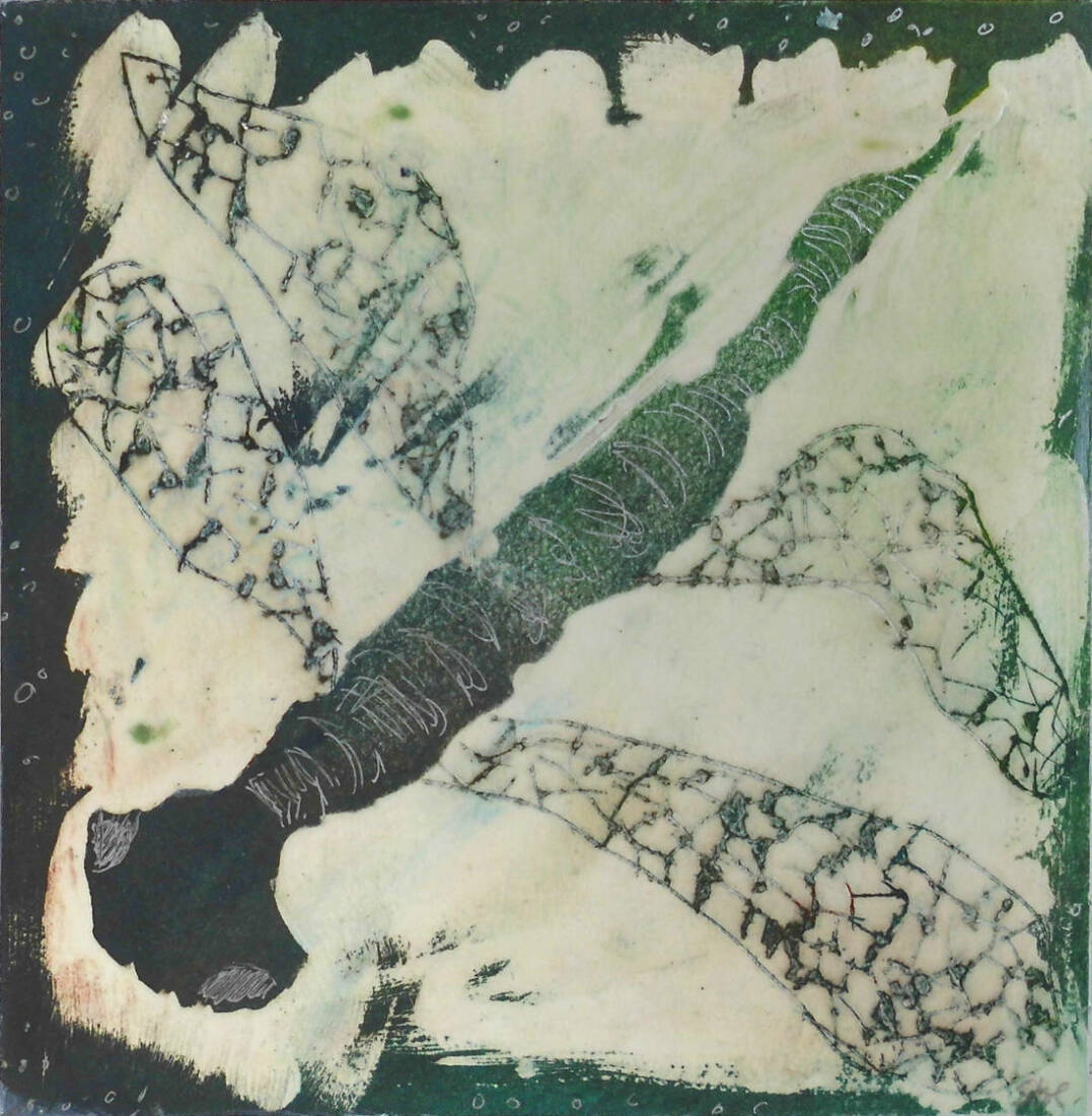 Libelle, 2019, Mischtechnik, 20 × 20 cm