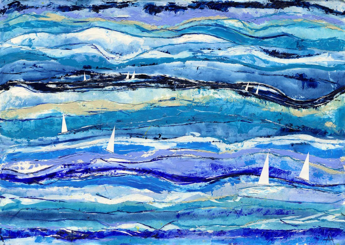 Meeresrauschen, Öl auf Papier, 90 × 65 cm