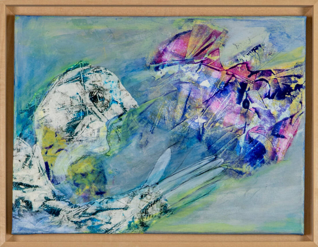 o.T., 2020, Collage u. Acryl 40 × 50 cm
