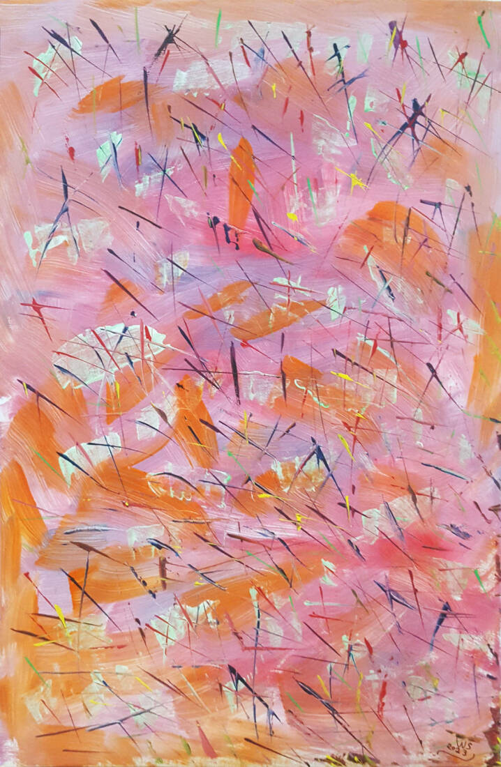 Pink Napkin, Wolfgang Seidel, 2023, Acryl auf Leinwand, 50×70 cm