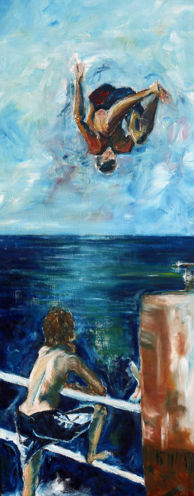 Salto, 2004,<br />Öl auf Leinwand,<br /> 120 × 40 cm
