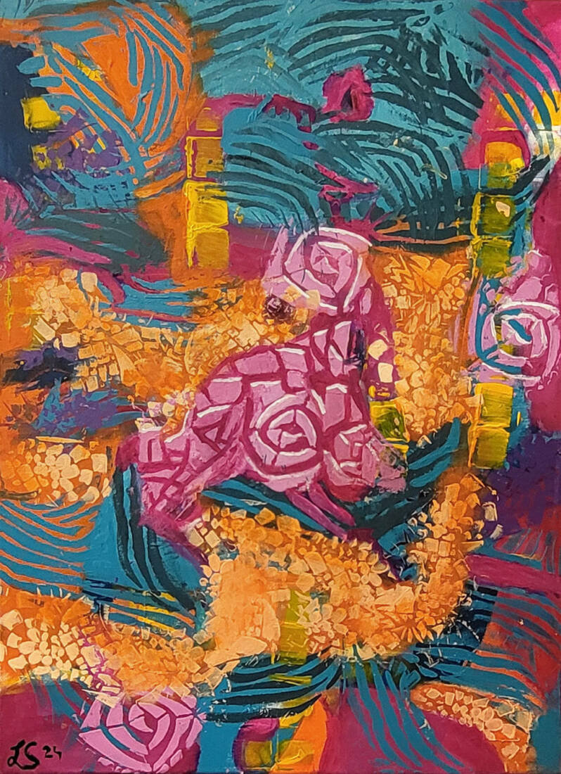 on my way, 2023,Acryl-Drucktechniken, 80 × 60 cm