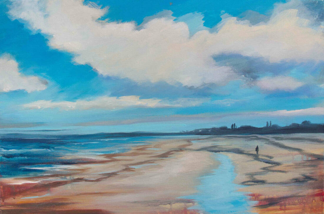 Weiter Strand, 2024, Acryl auf Leinwand, 40 × 60 cm