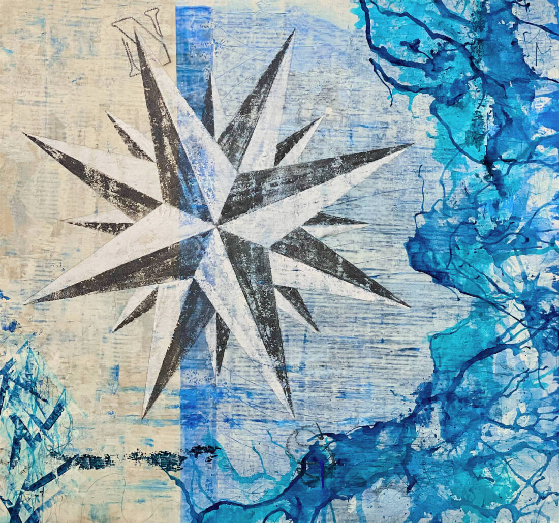 Wohin der Wind Dich weht II, 2024 ,Mixed Media, 95 x 100 cm