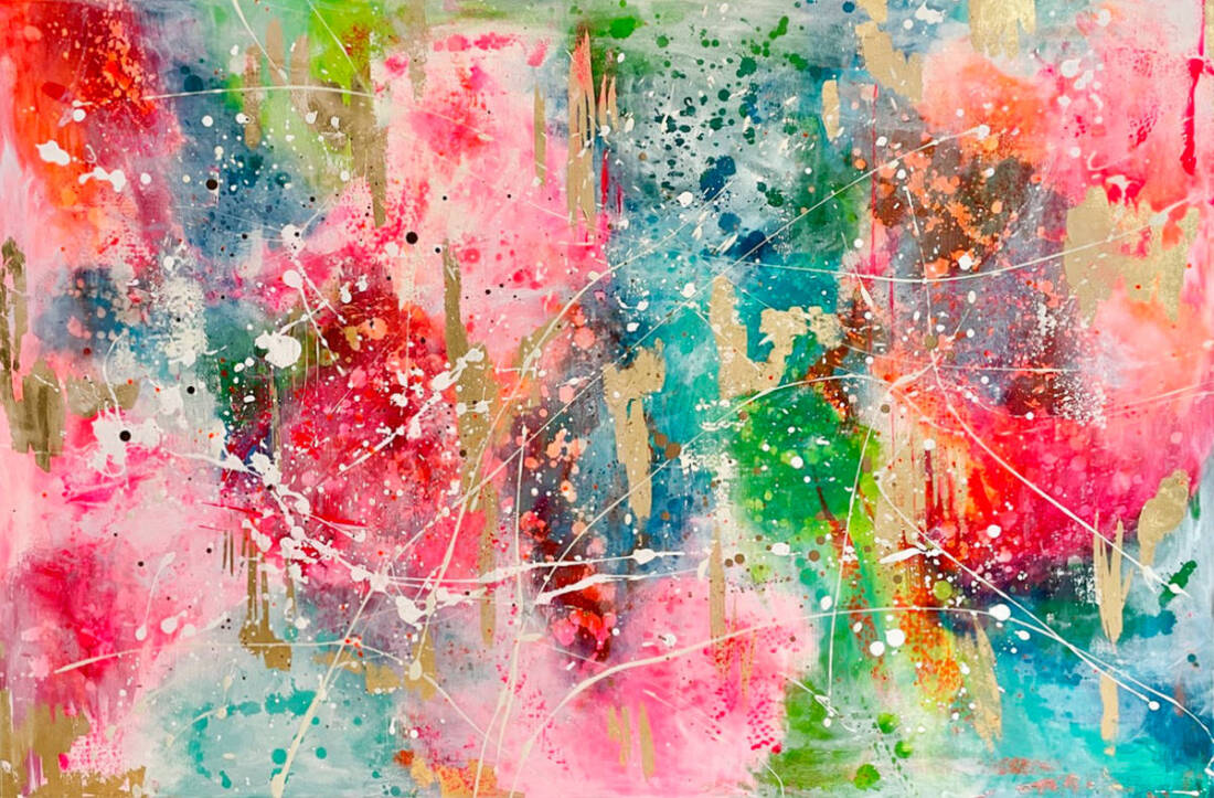 on my way, 2023, Acryl auf Leinwand, 100 × 150 cm