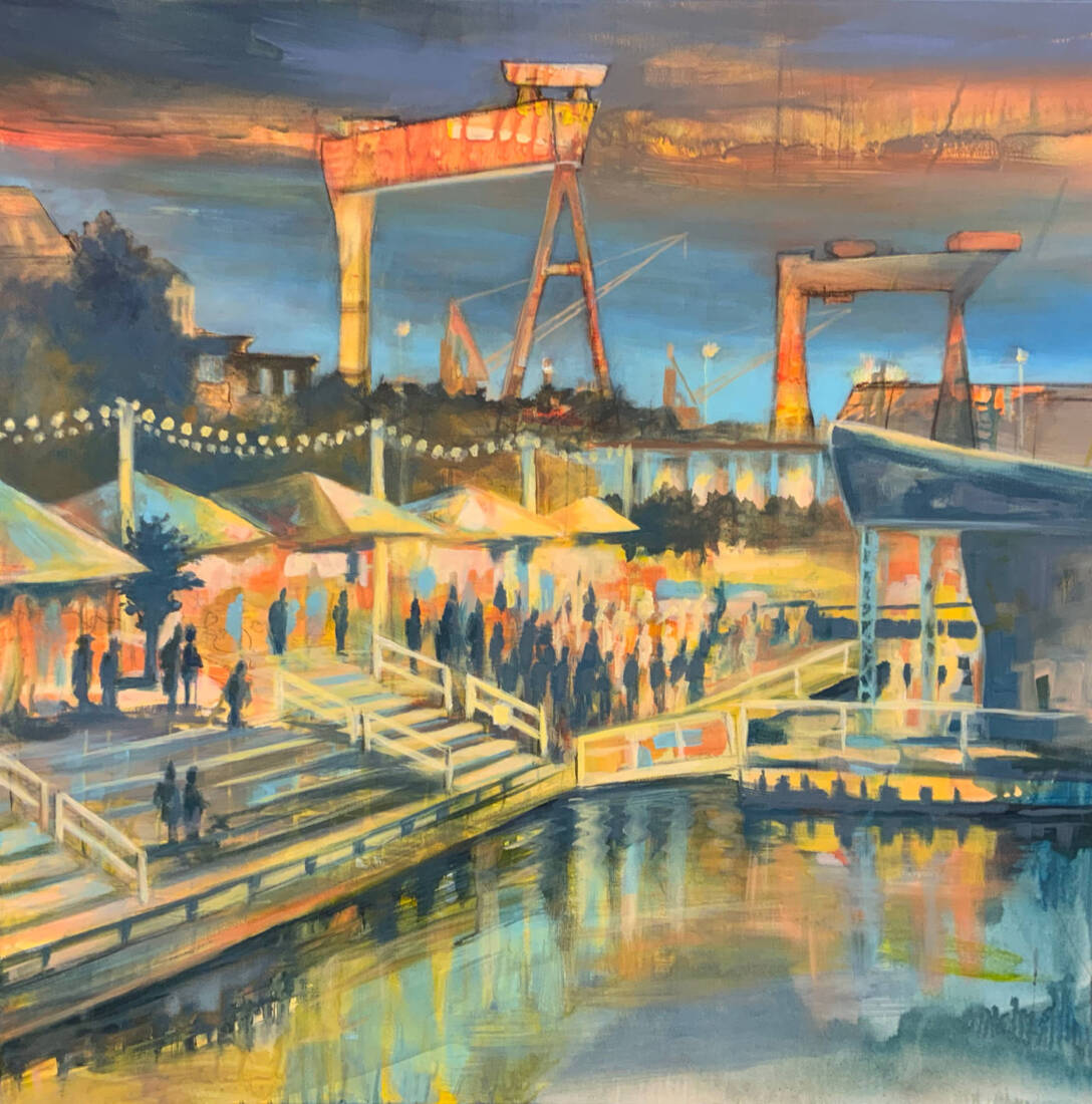 Bootshafenfest, 2025, Acryl, 80 × 80 cm