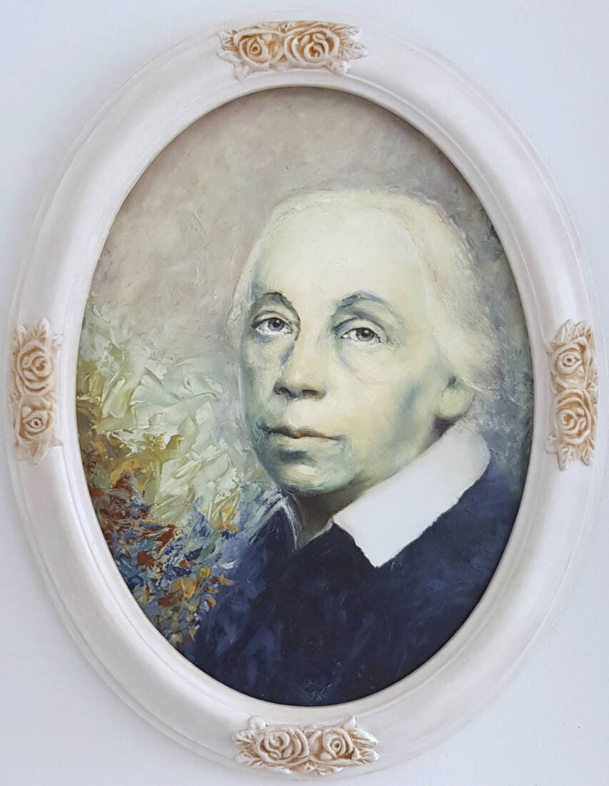 Käthe Kollwitz, 2024,<br> Öl auf Malpappe, 28 × 38 cm
