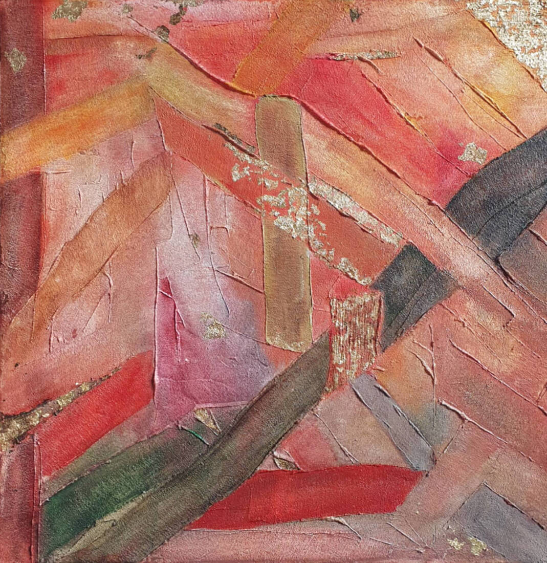 Verbunden, 2025, Acryl auf Leinwand, 50× 40 cm