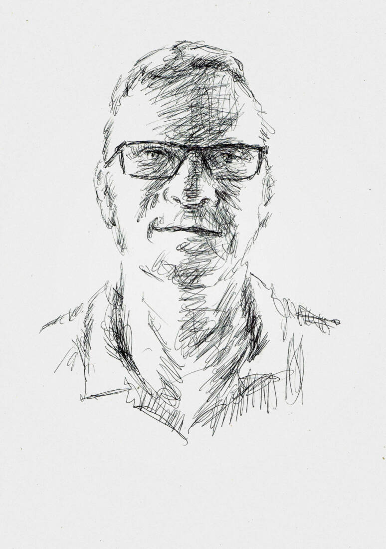 Werner Römer,  Sascha, Zeichnung mit Kugelschreiber, 29,7 × 21 cm