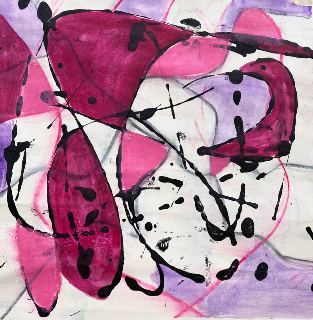 o.T., 2025, Acryl auf Papier, 40 × 40cm