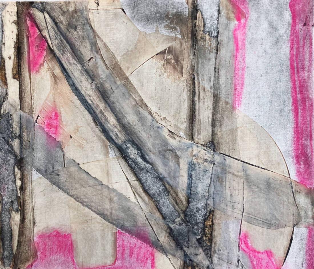 o.T., 2025, Mischtechnik auf Papier, 30 × 30 cm