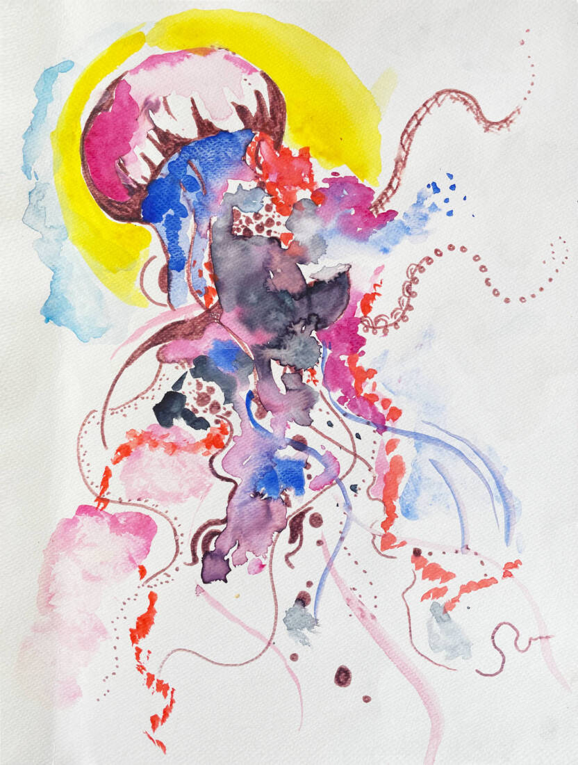 Qualle, 2017, Aquarell, DinA4