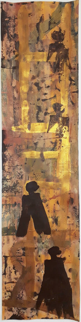 Familie K., 2025, Malerei und Druck, 100 × 25 cm