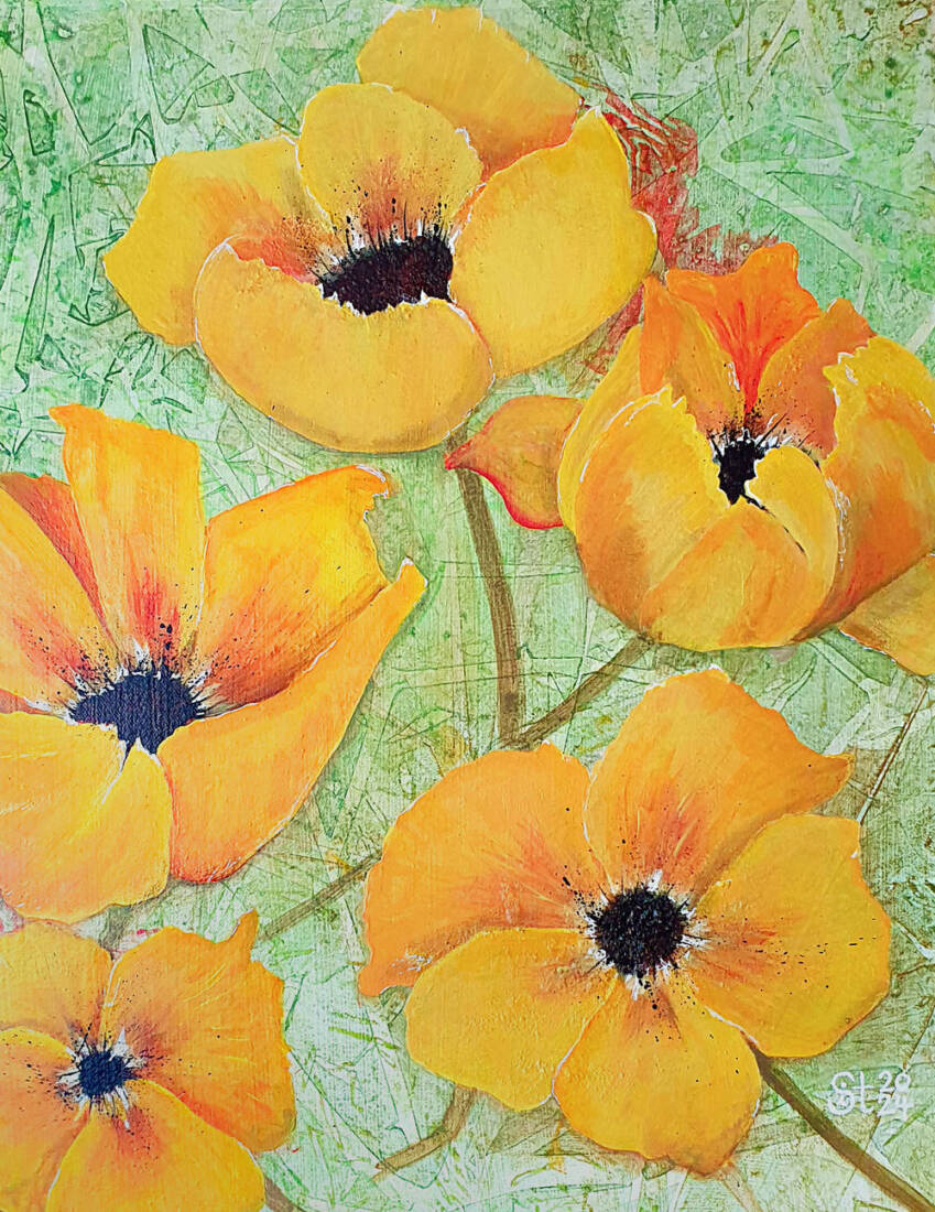 Gelb, I. Stegmann, Acryl auf Leinwand, 50 × 40 cm