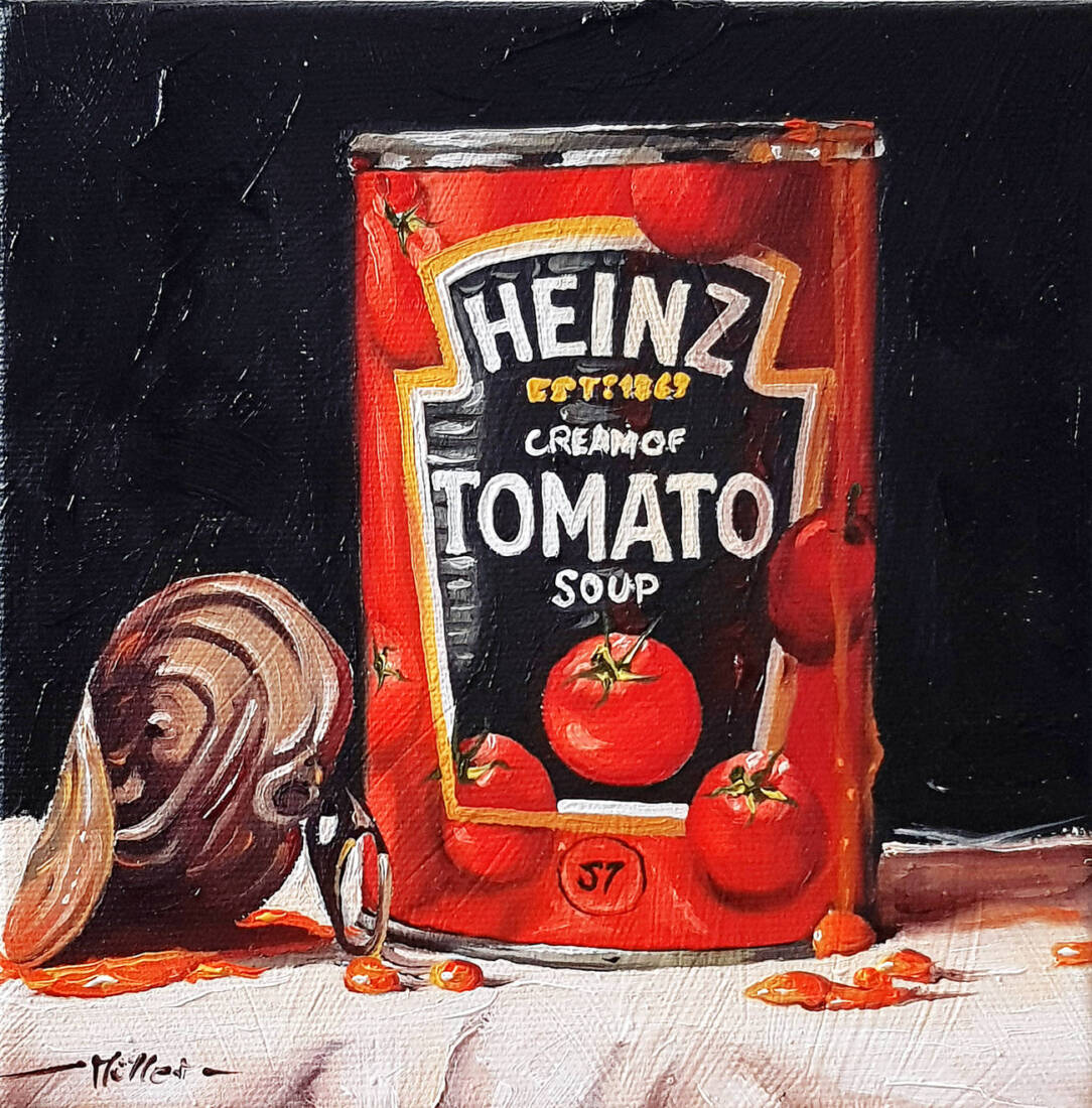 Heinz-Tomato, 2025, Öl, 20 × 20 cm