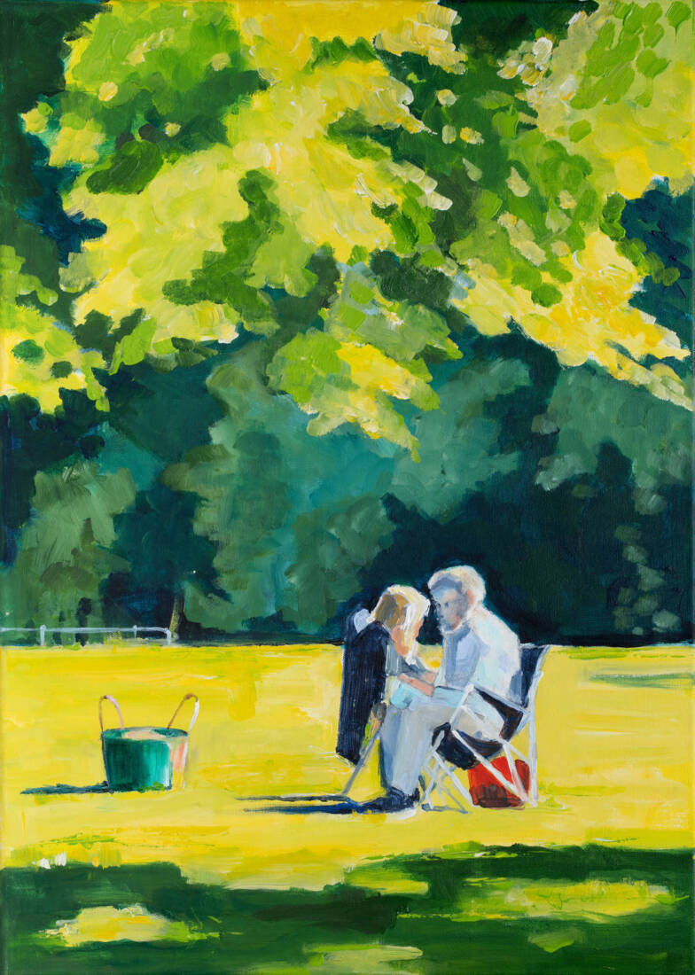 Im Park, 2024, Acryl, 70 × 50 cm