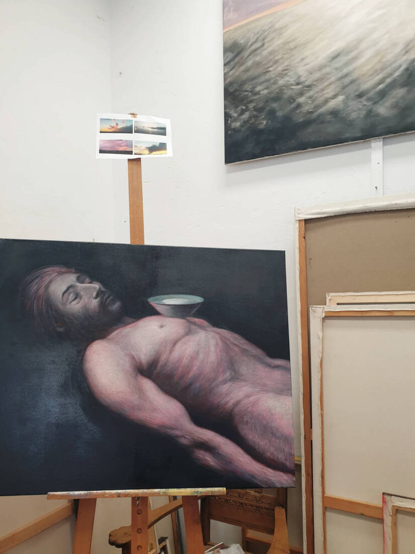 Ju Lee, o.T. 2025, Öl auf Leinwand, 80 × 100cm