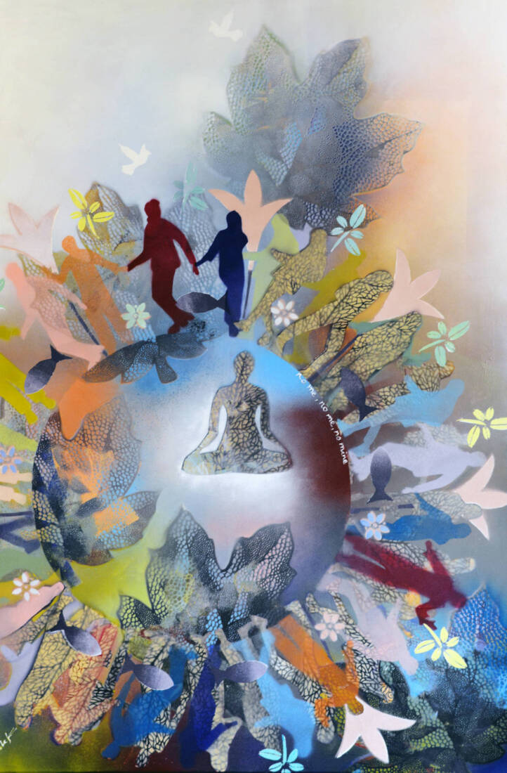 Neues Bewußtsein – mit Weisheit, 2024, Acryl, 150 × 100 cm