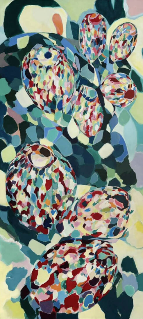 Opuntia, 2024, Acryl auf Leinwand, 130 × 60 cm