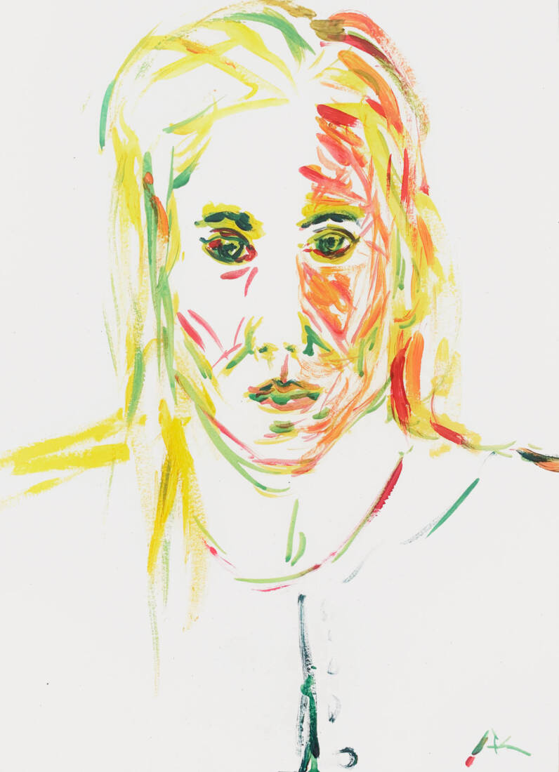 Selbstporträt, 2013, Acryl auf Papier, A3