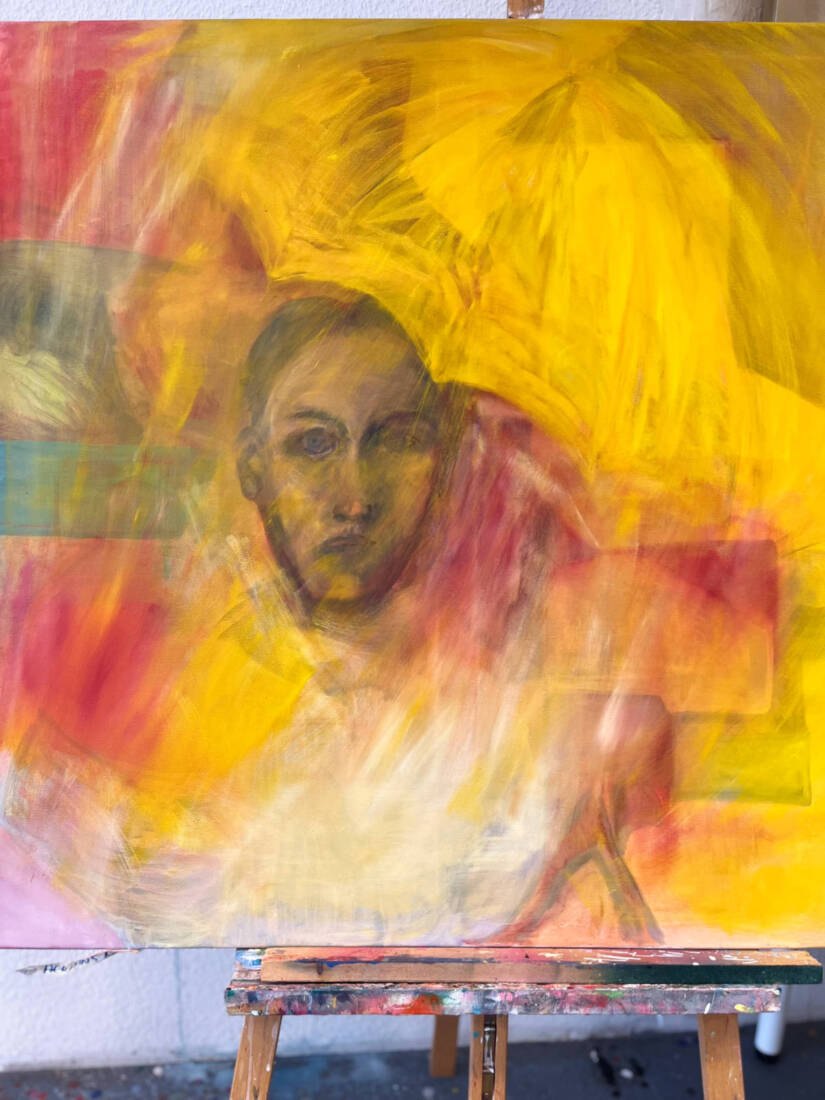 Sonne, 2024, Öl auf Leinwand, 100 × 100 cm