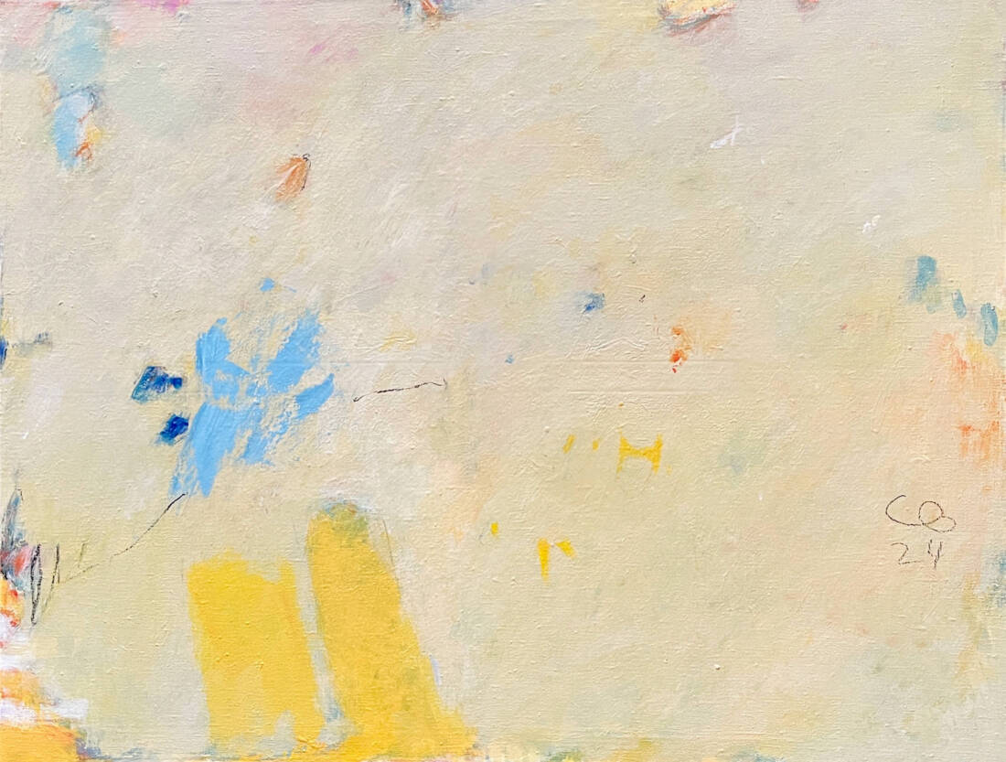 Versehentlich, 2024, Mischtechnik auf Leinwand, 100 × 130 cm