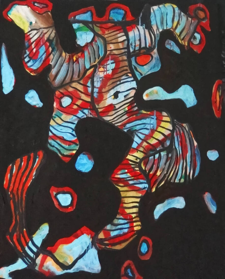 Wilder Ritt, 2025, Mischtechnik, 110 × 90 cm