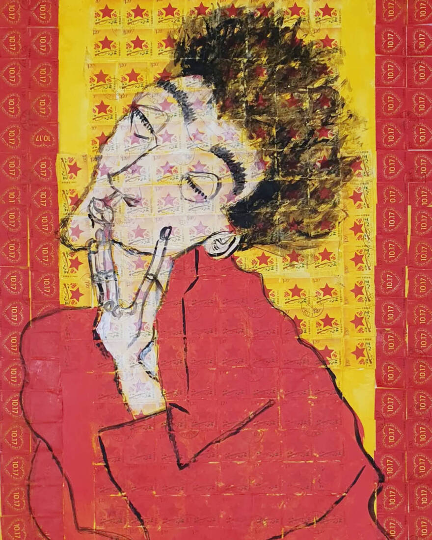 c.a.charly, Egon Sternengucker, mixed Media auf Styroprplatte, 2025, 70 × 50 cm