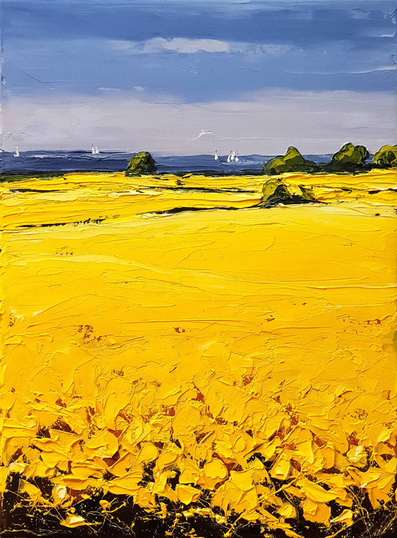 Schleimünde#2, Aquarell-Öl, 40 × 30 cm