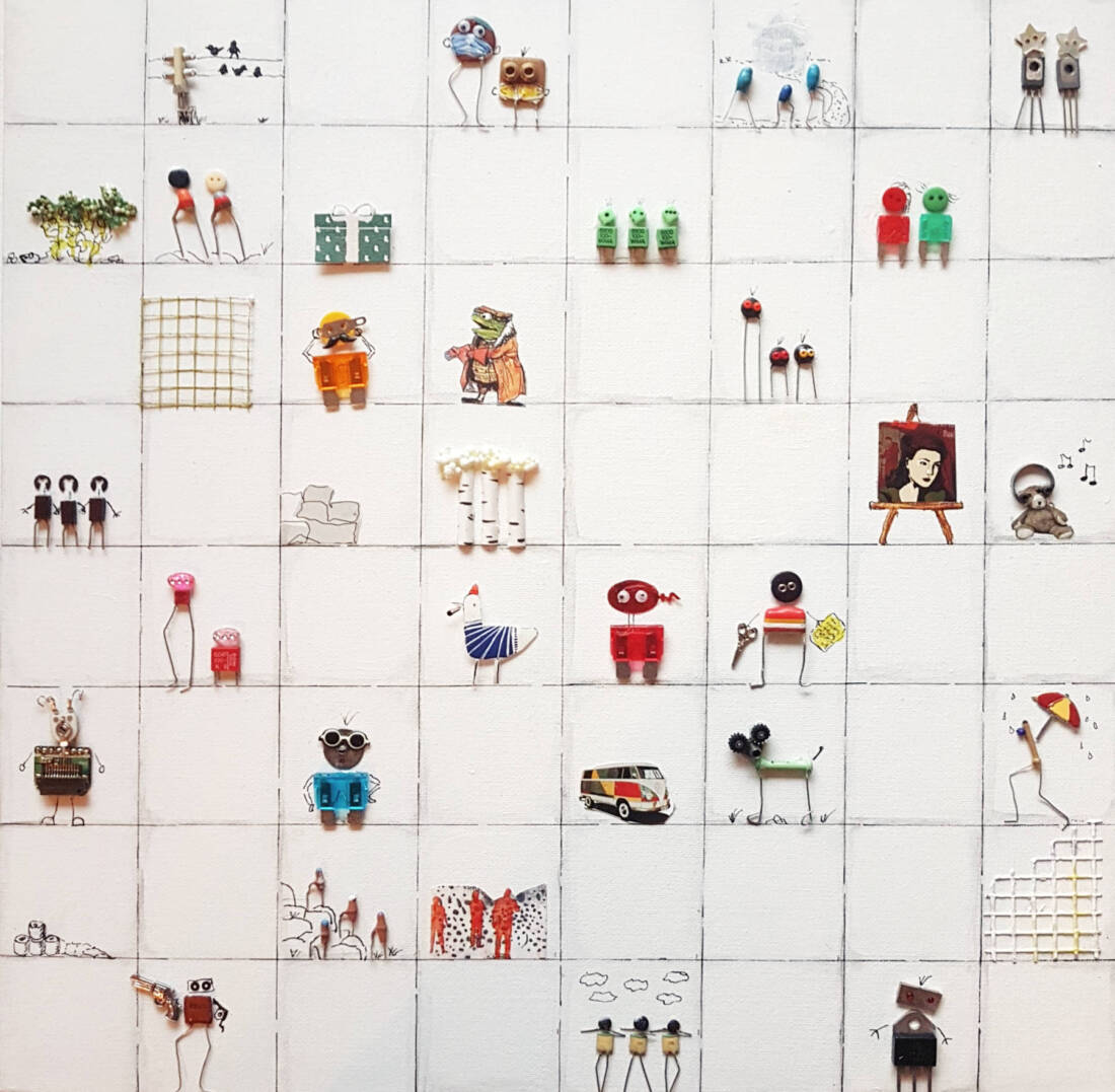 o.T, 2021, Mix Media 30 × 30 cm