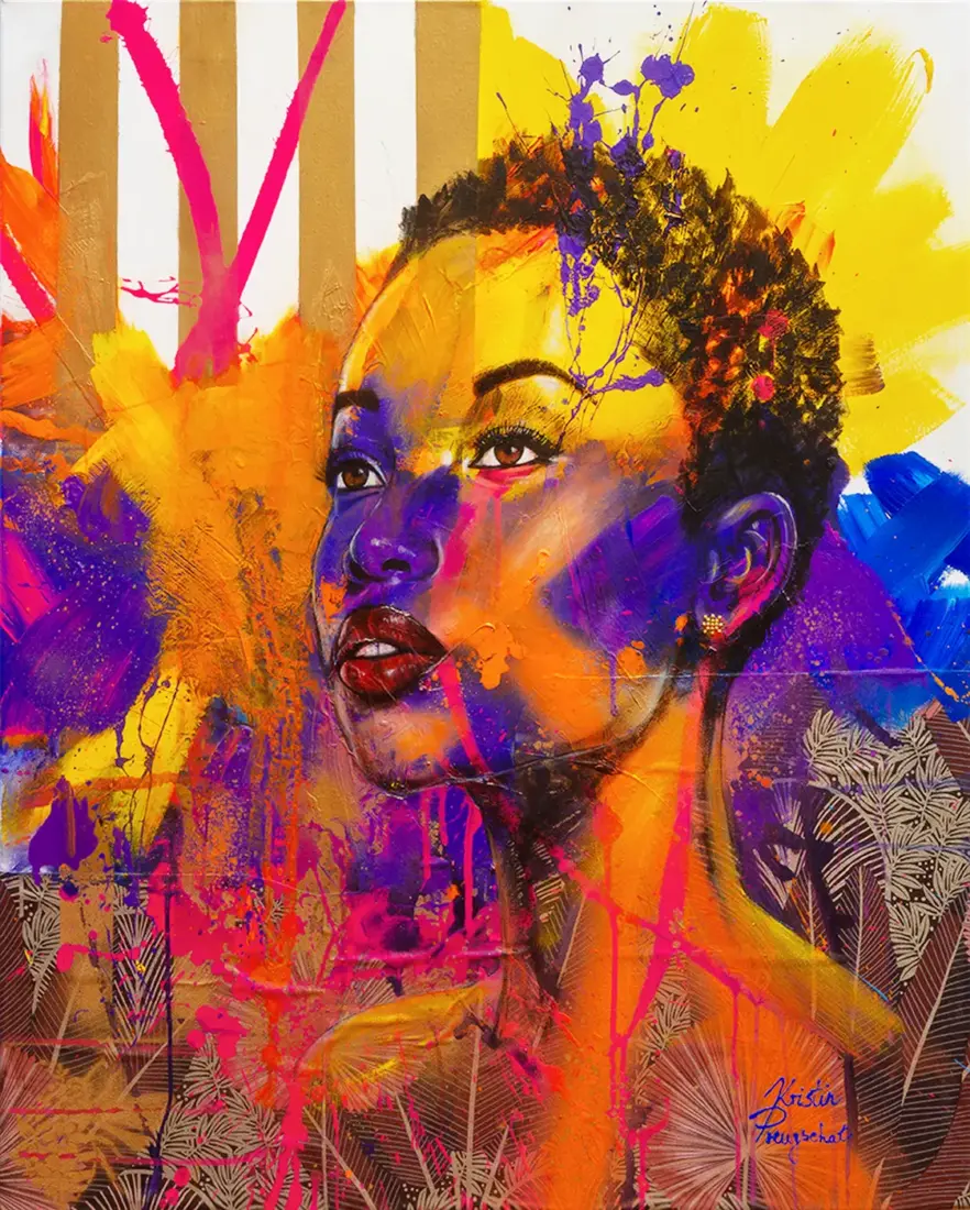 Amal, 2026, Acryl-Mixed Media auf Keilrahmen, 100 × 80 cm