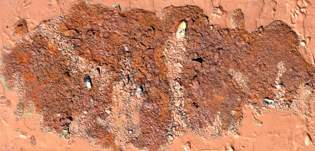Kupfer und Rost, 2025, Mixed Media, 60 × 30 cm