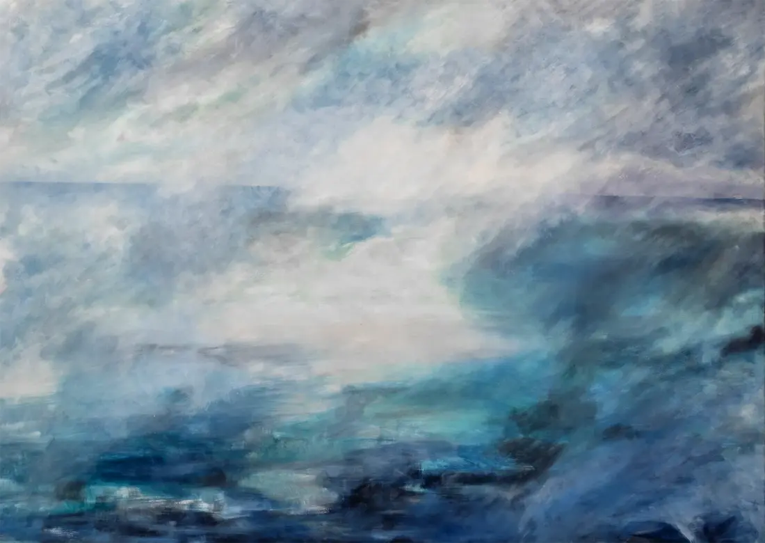 Was kommt, was bleibt, 2024, Ei-Tempera, 100 × 140 cm