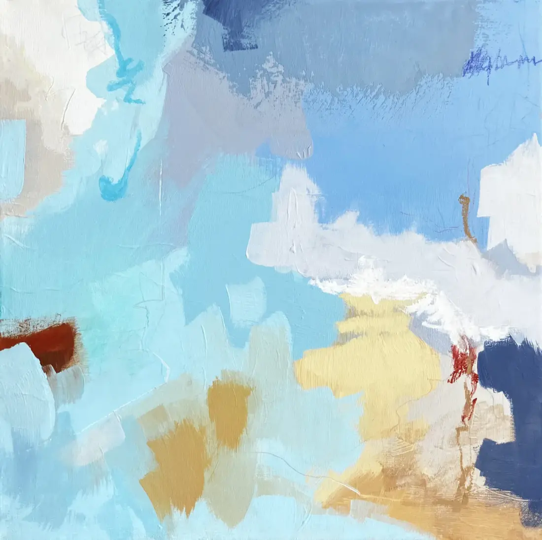 february II, 2026, Acryl u. Kreiden auf Leinwand, 30 × 30 cm