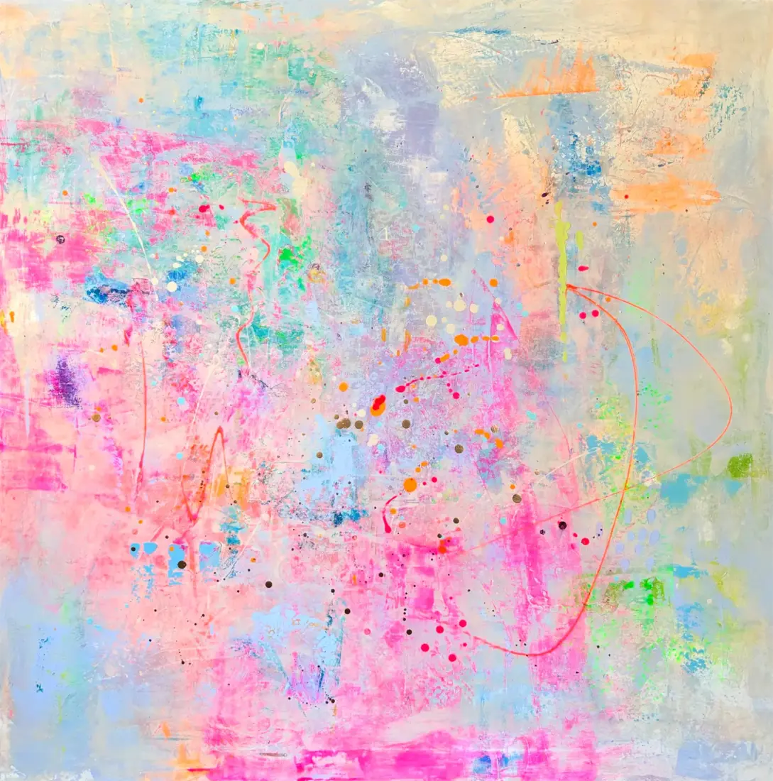 love whatever you do, 2026, <br>Acryl auf Leinwand, 120 × 120 cm