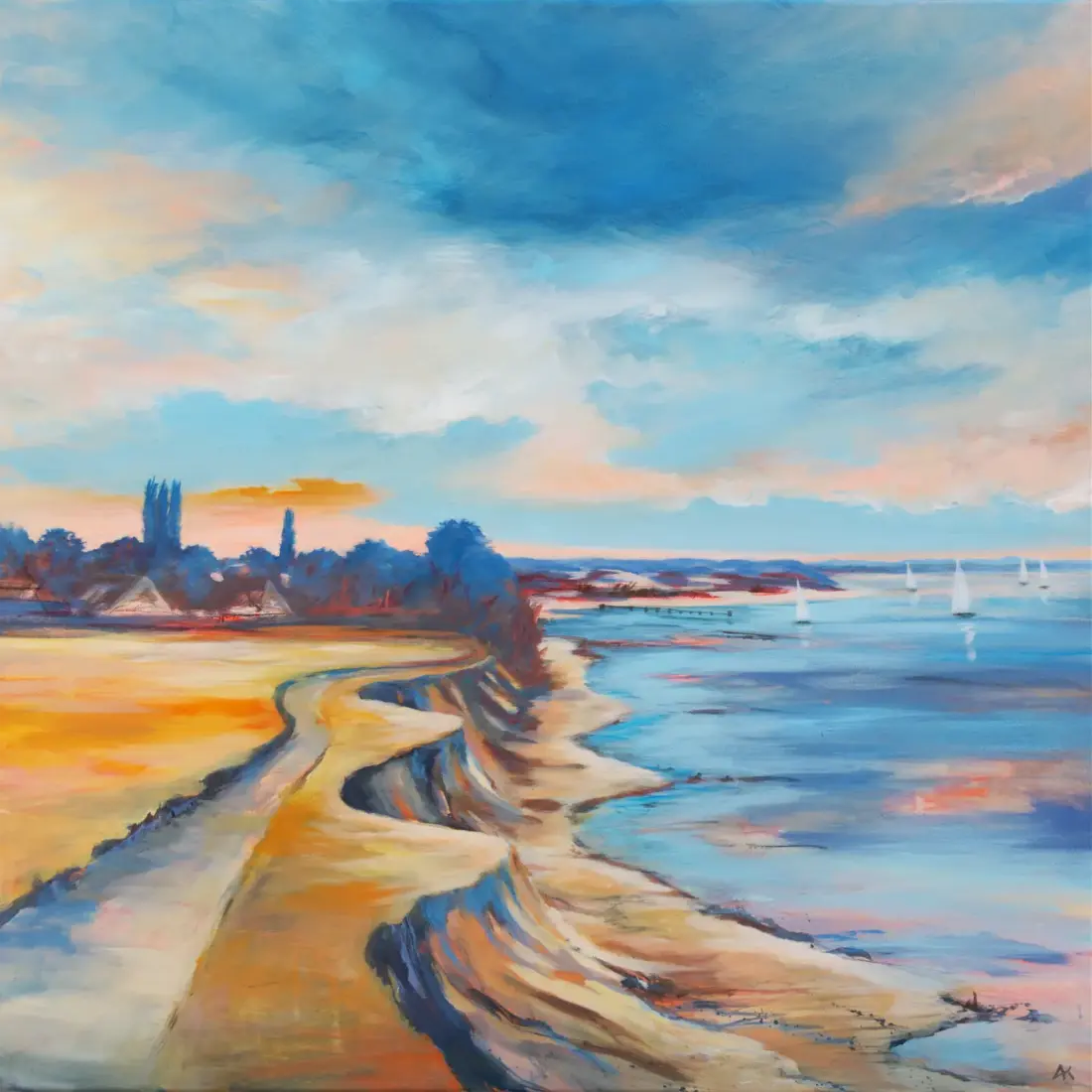 An der Steilküste, 2026, Acryl, 80 × 80 cm