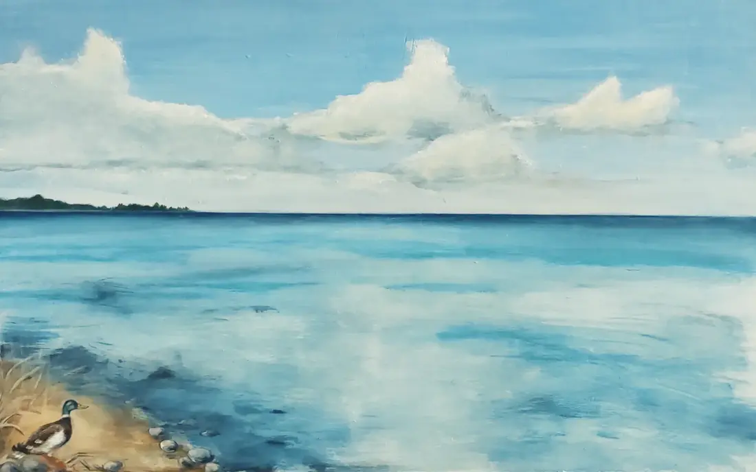 Leo's path, 2025, Acryl auf Holz, 40 × 70 cm