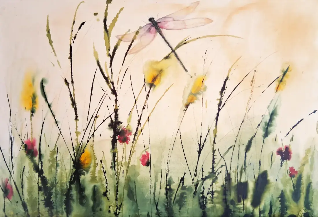 Sommerwiese, 2025, Aquarell