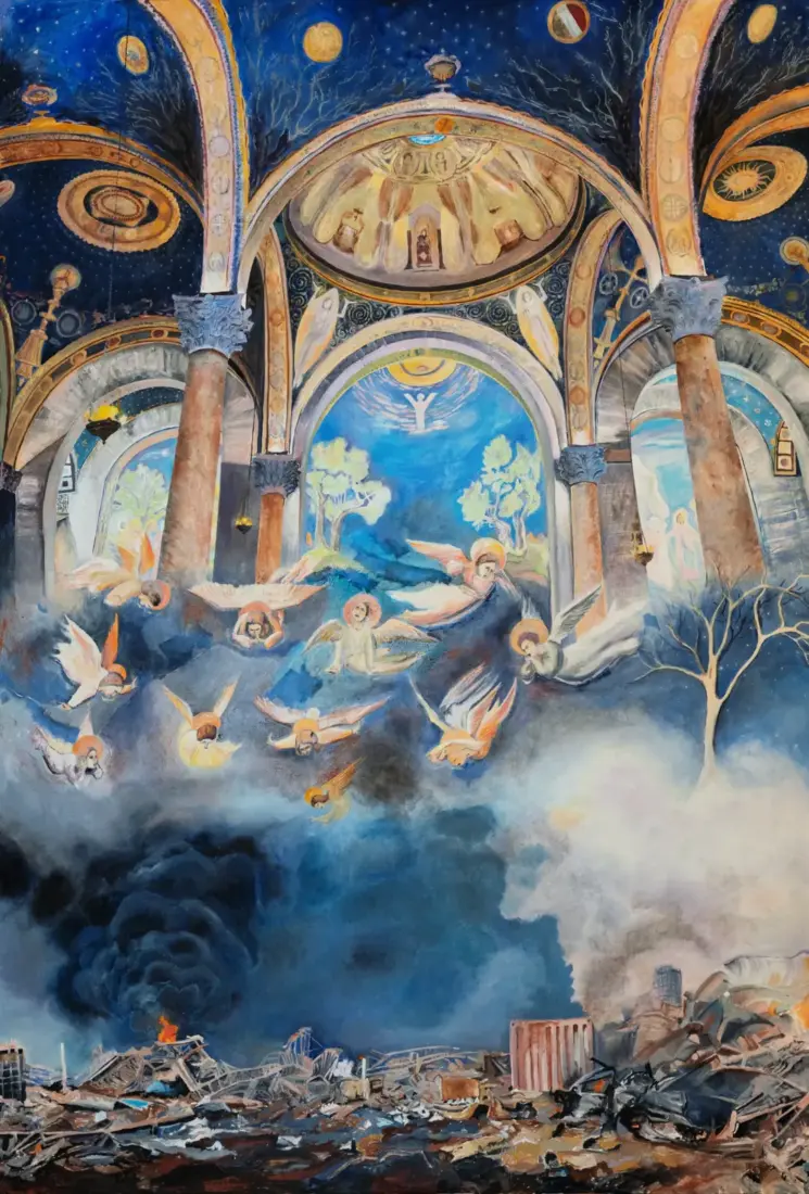 Aller Himmel Himmel, 2025, Öl auf Leinwand, 175 × 120 cm