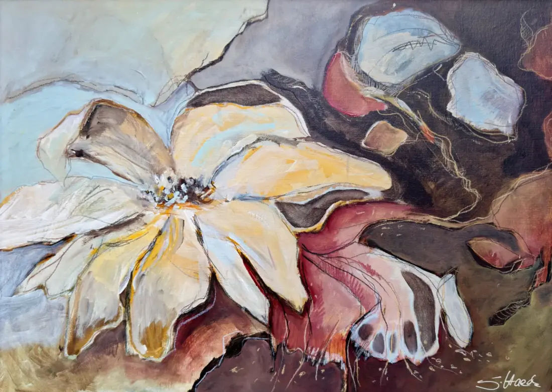Blumiges, 2024, Acryl, 50 × 70 cm