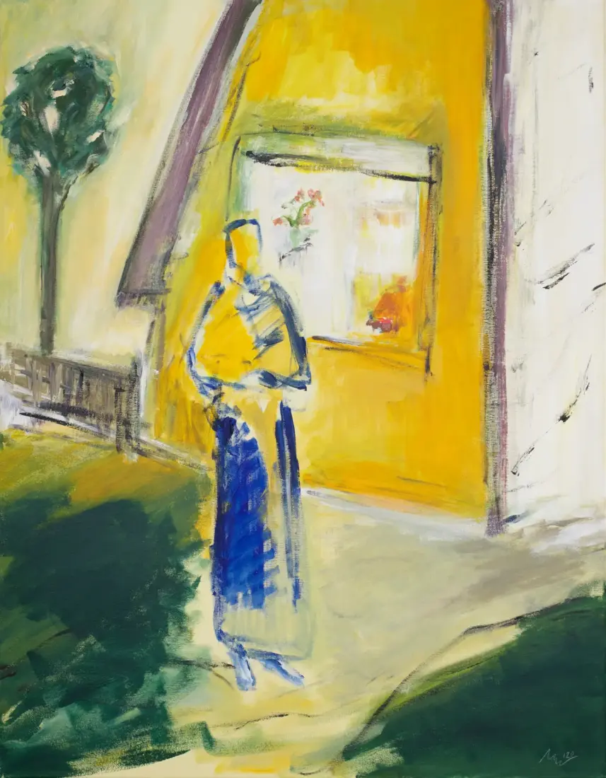 Gelbes Haus, 2020, Acryl auf Leinwand, 90 × 70 cm