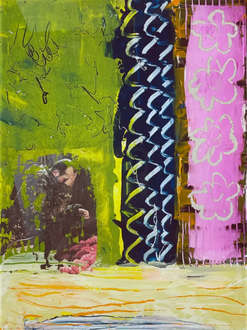 o. T., Hinterglasmalerei mit Acryl, 30 × 20 cm