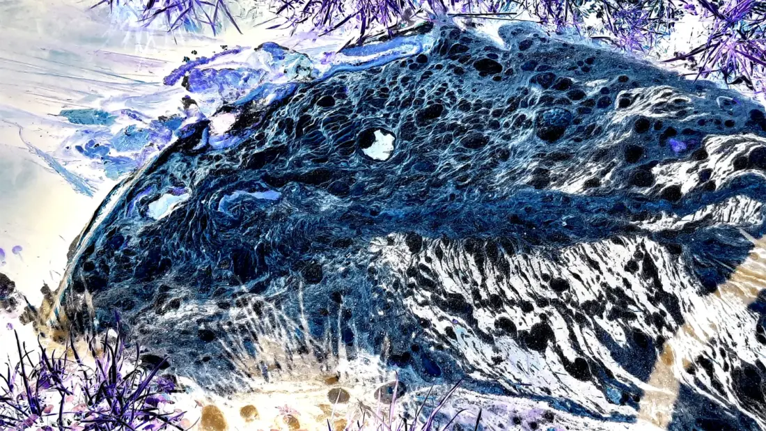 Organismus, 2023, Tusche, Glas, Aquarellpapier, Fotografie|Digital Art fineArt print kaschiert auf Alu-Dibond, 81 × 144 cm