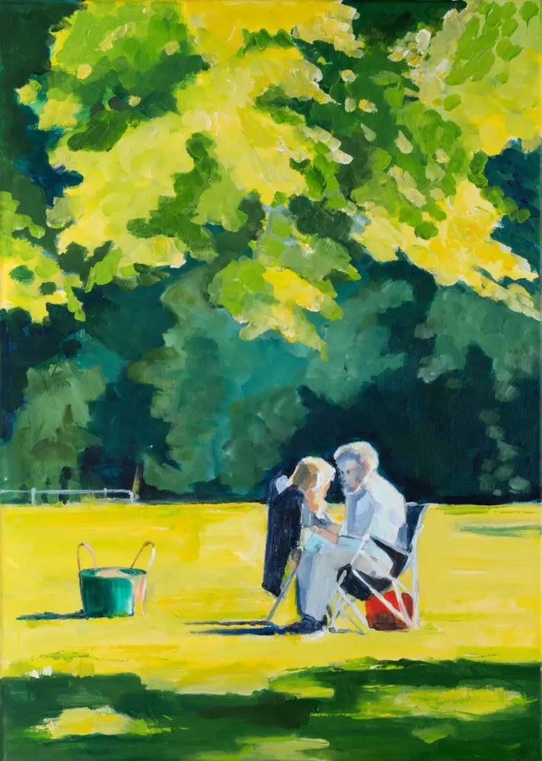 Sommertag im Park, 2024, Acryl auf Leinwand, 70 × 50 cm