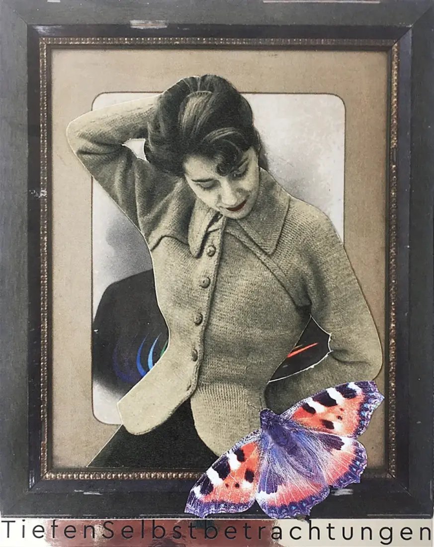 TiefenSelbstBetrachtungen, 2022, Collage auf Papier, 30 × 21 cm