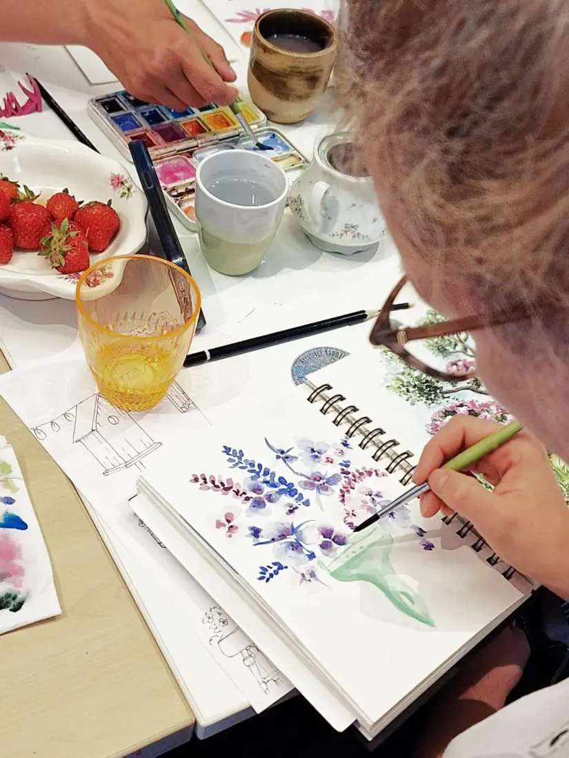 Workshopsituation Blumenpinsel, 2026, DinA5